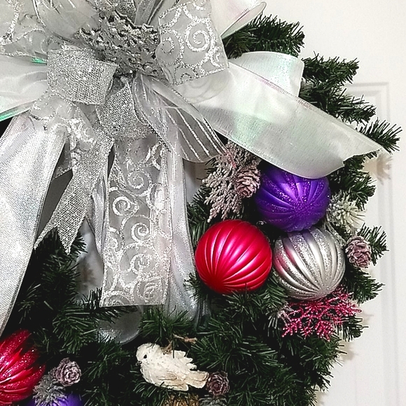 July is Christmas Wreath Handmade by Me! - Picture 4 of 11